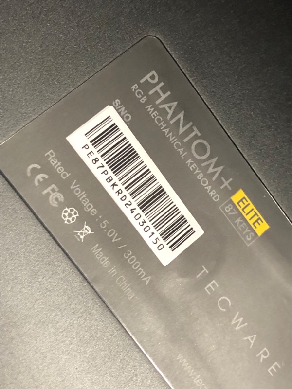 Photo 1 of TECWARE Phantom+ Elite 87 Key RGB Mechanical Gaming Keyboard, LED Backlit, Universal Hot-Swap, Wired and Wireless, 3 Mode Connectivity, Thocky Sounding, Black Elite Wraith Red
