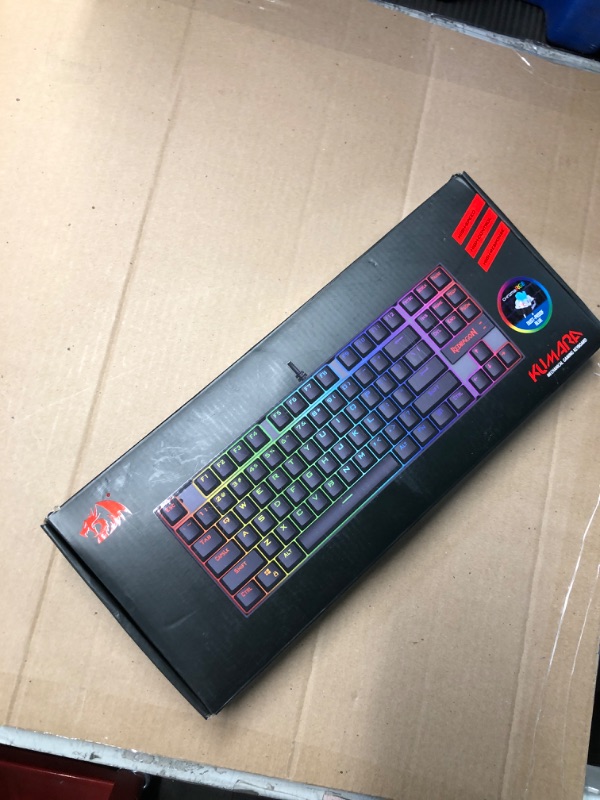 Photo 1 of Redragon K552 Mechanical Gaming Keyboard 60% Compact 87 Key Kumara Wired Cherry MX Blue Switches Equivalent for Windows PC Gamers (RGB Backlit Black)