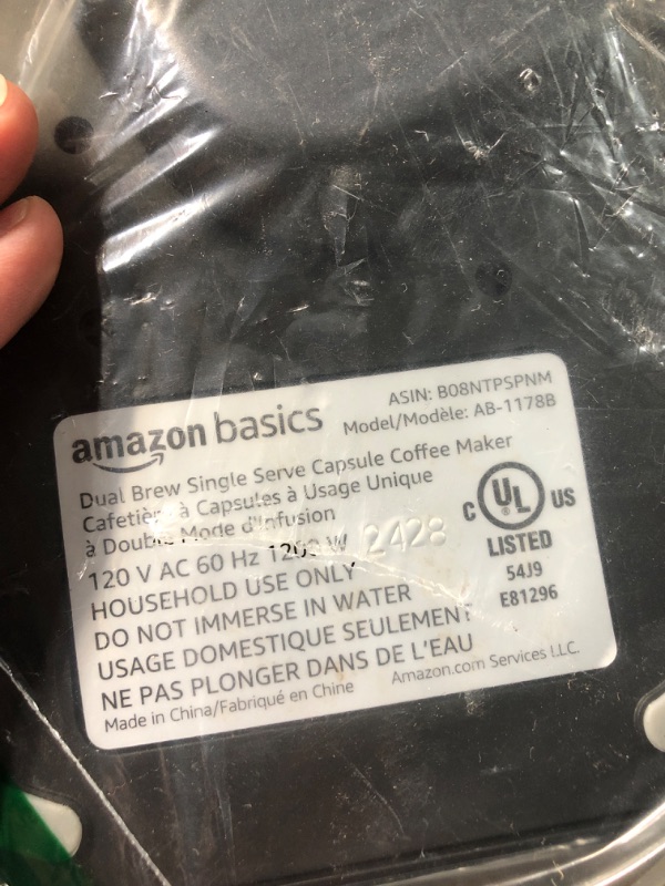 Photo 3 of **FOR PARTS ONLY**(NON REFUNDABLE)
Amazon Basics Dual Brew Single Serve Capsule Coffee Maker