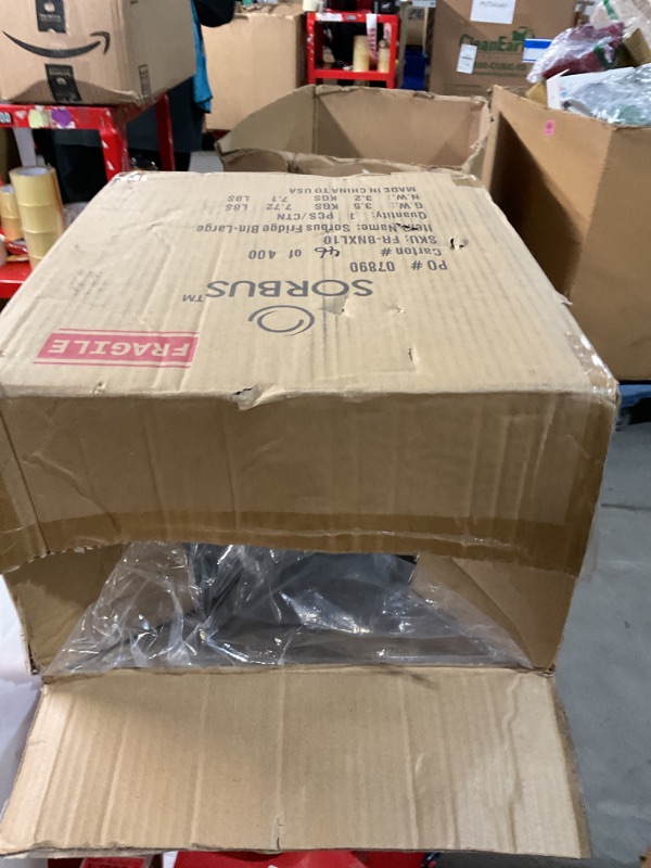 Photo 1 of Sorbus XL Clear Plastic Storage Bins for Organizing, 10 Pack Clear Organizer Bins with Handles, Plastic Storage Bins for Closet, Pantry, Fridge, Medicine Cabinet Organizer, Shelves, Freezer, Drawer