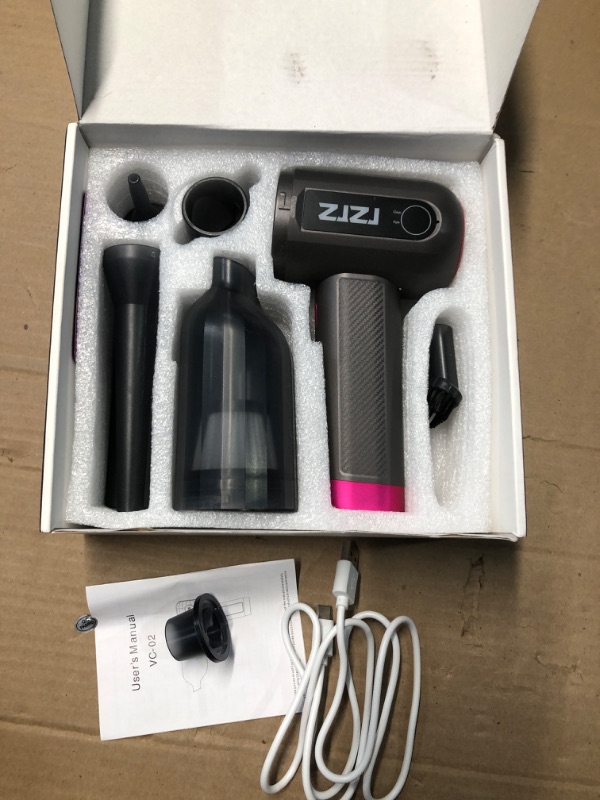 Photo 2 of **FOR PARTS ONLY**(NON REFUNDABLE/NON FUNCTIONAL)
ZJZJ Handheld Car Vacuum Cleaner Cordless, 15000PA High Power Portable Car Vacuum Cleaner & Air Duster with 3 Gear, Digital Display, Mini Hand Held Vacuum Cleaner Rechargeable for Home, Car, Pet Hair