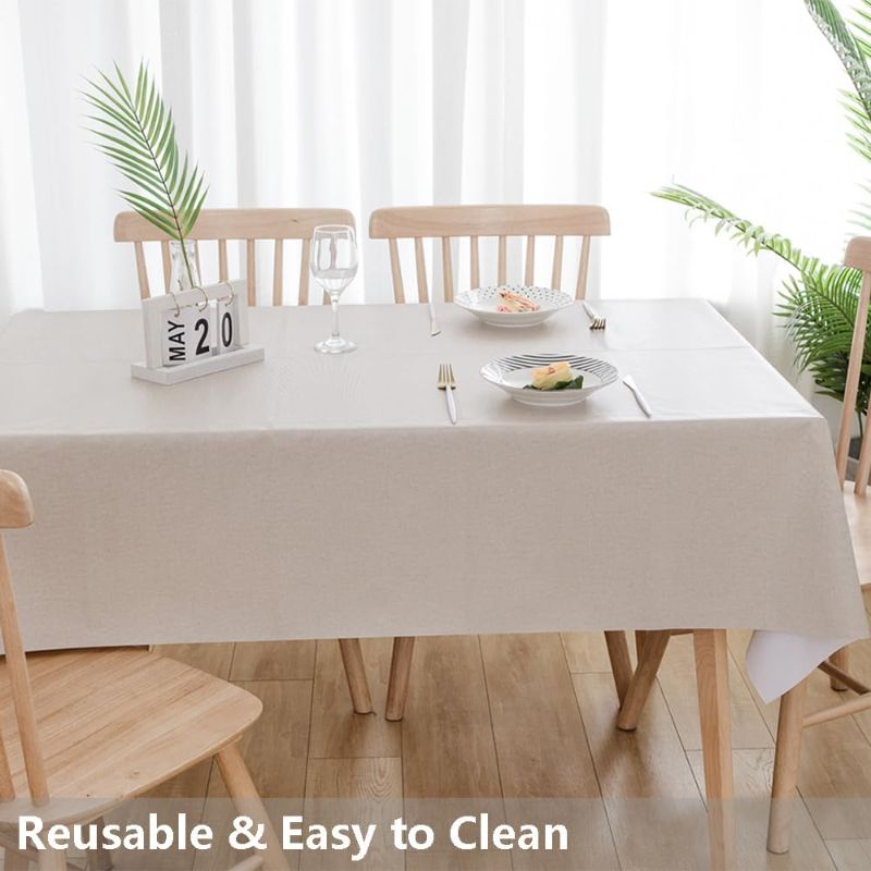 Photo 1 of  Table Cloth Rectangle Table, Heavy Duty Plastic 55''x120'' off white