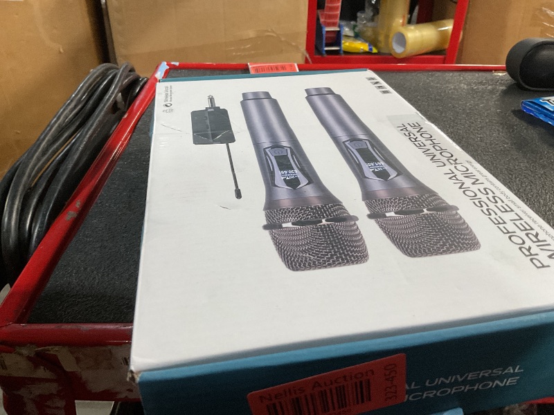 Photo 1 of Wireless Microphone, UHF Dual Cordless Metal Dynamic Mic System with Rechargeable Receiver, for Karaoke, Church, Speech, Wedding, Party Singing,Class(200 ft Range)-Auto Connect