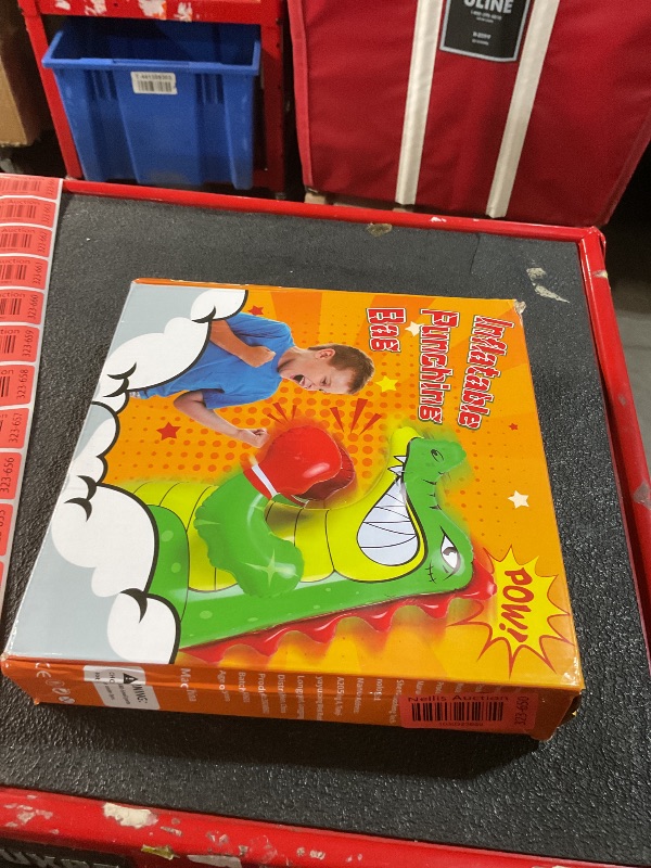 Photo 1 of Inflatable Punching Bag for Kids, Bop Bag Inflatable Punching Toy, Inflatable Crocodile with Instant Bounce Back Movement, Ring Toss Fun, Throwing Game for Kids (47” Height)