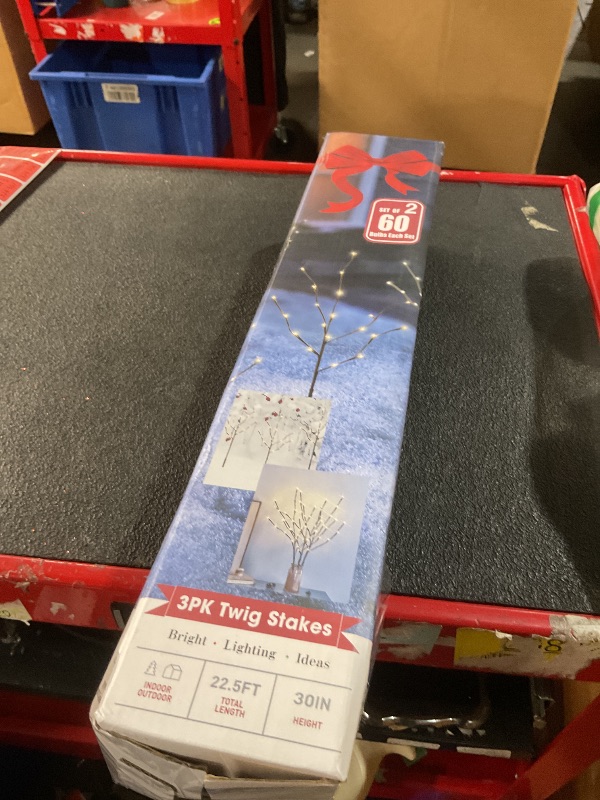 Photo 1 of PEIDUO Lighted Willow Branches 30Inch 120 LED Twig Lights, 6PK Tree Branch Pathway Light for Holiday Xmas Decorations Indoor Outdoor Stake Lights