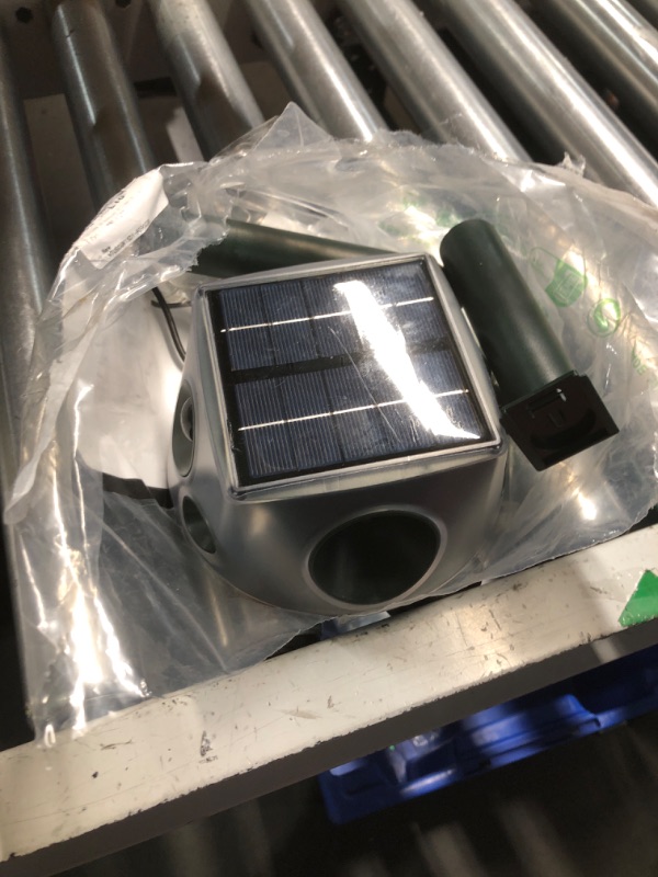 Photo 1 of FRAMICS Solar Animal Repeller 360° Ultrasonic Animal Repellent Outdoor Solar Animal Repellent Cat Deterrent with Motion Sensor & LED Flashing Animal Repeller for Repelling Cat Squirrel Deer Raccoon