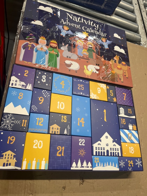 Photo 1 of Nativity Advent Calendar 2024 Kids, Christmas Story Nativity Playset Christian Advent Calendar for Toddlers, Kids, Boys, Girls, 25pcs Nativity Scene Set Toys for Children Ages 1 2 3 4 5 6+