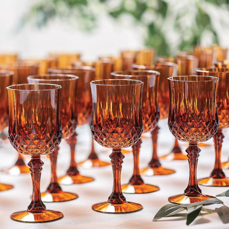 Photo 1 of **MISSING PIECES**
Fun Express Bulk 48 Count Amber Patterned Wine Glasses, Plastic, Great For Thanksgiving, Bridal and Wedding Showers and Other Fall or Boho Themed Events