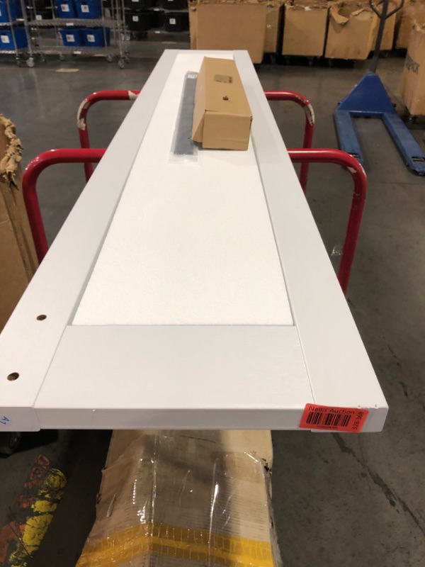 Photo 1 of **MISSING 1 OF THE DOORS**PARTS ONLY**
FREDBECK Preassembled Bifold Barn Door 30x84 (Double 15x84) with 1 Lites Mirror,Bi-fold Closet Doors Hardware Kit Included,34" Track for 2 Doors, PVC, White,for Living Room, Bathrooms, Kicthen