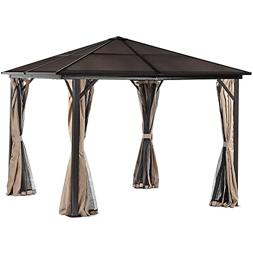 Photo 1 of **PARTS ONLY , PARTIAL SET**FRAMES ONLY**TRUCK / TRAILER PICK UP ONLY**
YITAHOME 10x10 Hardtop Gazebo - Outdoor Canopy Gazebo with Netting and Shaded Curtains