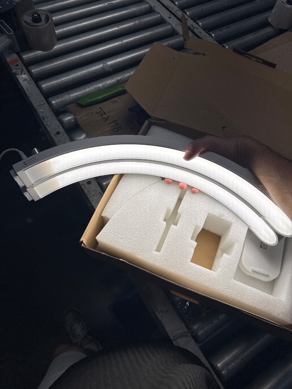 Photo 1 of (POWER TESTED) (PARTIAL SET) Lavinda Foldable Half Moon Light for Nail Desk - 3000-6000K Adjustable Nail Arch Lamp with Phone Stand, 29in Portable Nail Table Light for DIY, Eyelash, Tattoo & Facial Care (White)