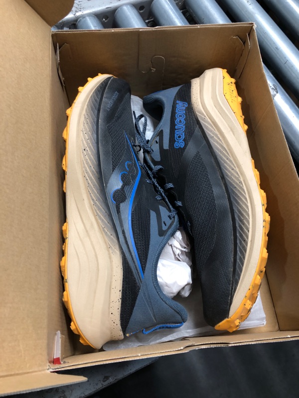 Photo 1 of (missing shoe insoles) Saucony Men's Xodus Ultra 3 Sneaker, Black/Dusk, 14