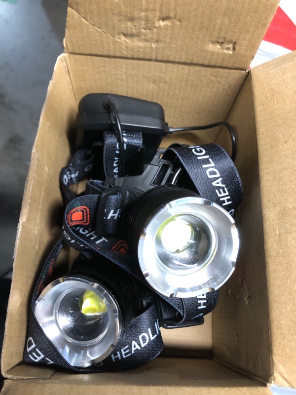 Photo 4 of ***(ONLY 1 WORKS)***
UOATEPC Rechargeable LED Headlamp, 100000 Lumens, 90 Adjustable, Waterproof, USB Rechargeable, Long Battery Life, Durable and Lightweight