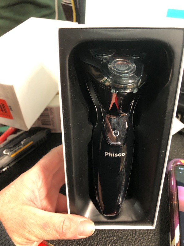 Photo 3 of ***(MISSING PARTS/ SEE NOTES)***
Phisco Men's Electric Shaver Pro - Stainless Steel Blades, 90° 3D Floating Head, Pop-Up Trimmer, IPX7 Waterproof, Rechargeable, Smart Sensor, Quiet Operation with Balanced Blades