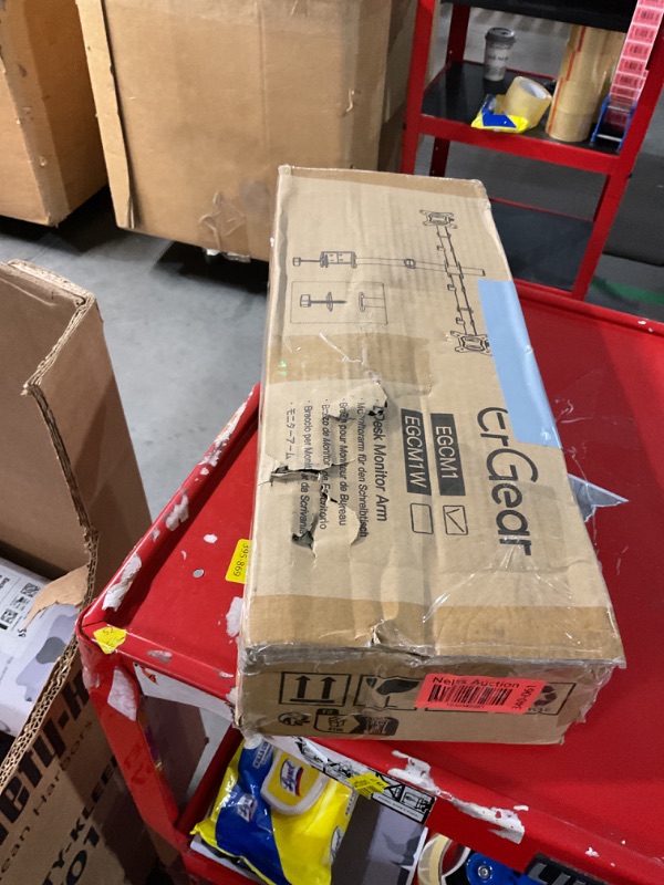 Photo 1 of ErGear Dual Monitor Stand, Heavy Duty Adjustable Monitor Desk Mount for 2 Screens up to 32 Inches, Fully Adjustable Height, Tilt, Swivel, Rotate, Supports 17.6 lbs per Monitor Arm, Easy Installation