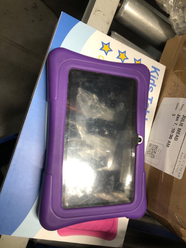 Photo 3 of ***(PARTS ONLY/ NON FUNCTIONAL/ NO RETURNS OR REFUNDS) ***
Kids Tablet, 7 inch Android Tablet for Kids, 6GB RAM 32GB ROM Quad-Core Toddler Tablet with Shockproof Case, Bluetooth, WiFi, Parental Control, 2MP+2MP Dual Camera, GPS, Games (Purple)