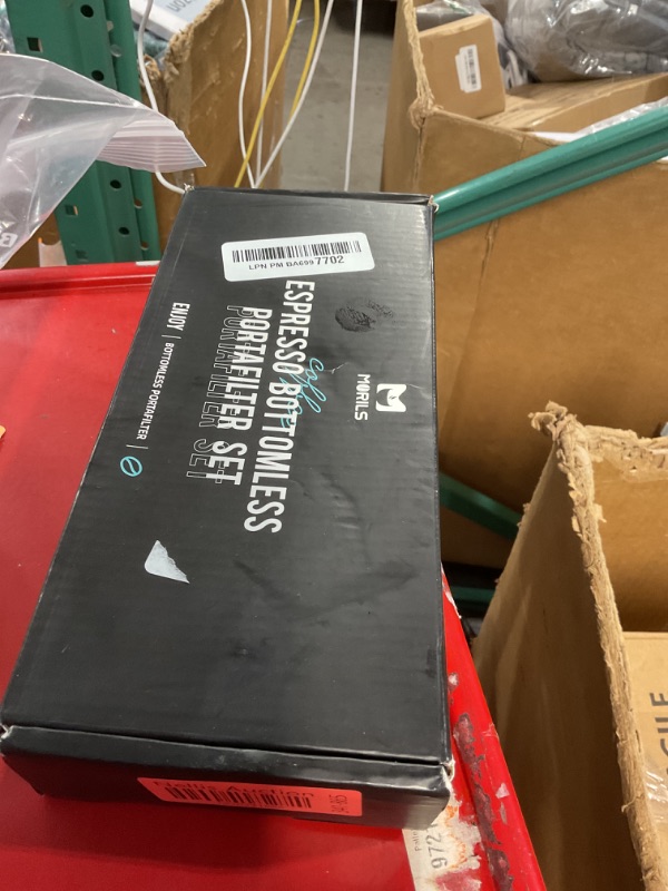 Photo 2 of **HANDLE IS BROKE OFF, NEEDS TO BE REATTACHED*** 
MORILS 54mm Bottomless Portafilter for Breville Espresso Machines, 3 Ears Espresso Portafilter with Puck Screen,Double Shot Filter Basket & Premium Walnutwood Handle, Espresso Accessories Set.