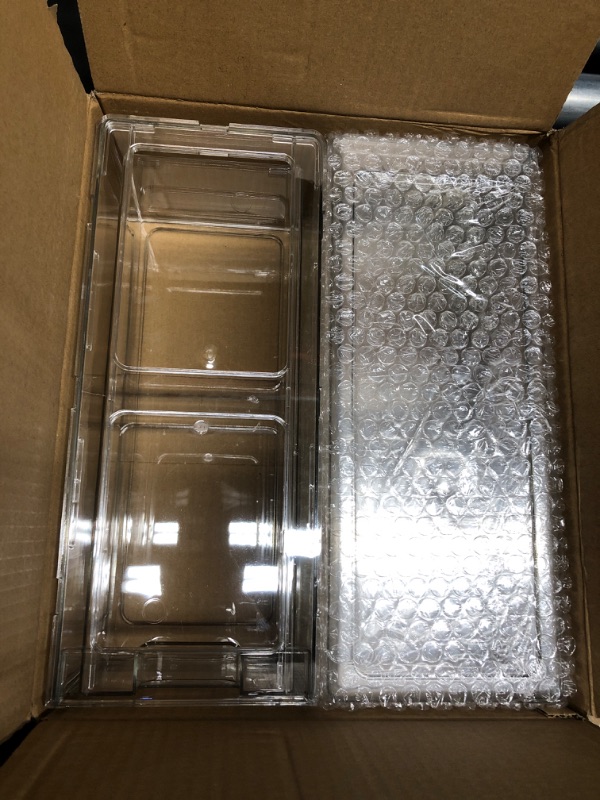 Photo 1 of MANO 2Pack Clear Fridge Drawers Pull Out Stackable Refrigerator Drawer Organizer Bins Pantry Storage Box Plastic Food Containers for Kitchen Bathroom Office Closet (Small)