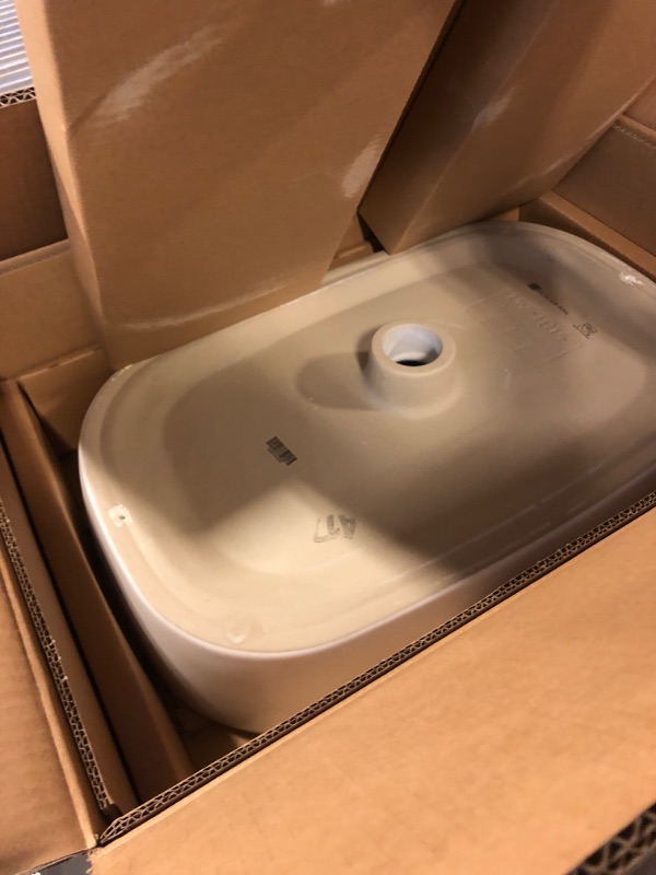 Photo 2 of 22 in. Ceramic Rectangular Vessel Bathroom Sink in White
