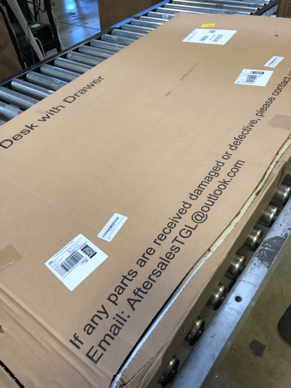 Photo 1 of Increased Depth Computer Desk, 47.24 * 23.6 Inch Dual Tier Office Desk with Shelves, Wooden Desk with Monitor Stand, Home Office Desk with Cloth Drawers, Rustic Brown 47.24*23.6 Inch Rustic Brown