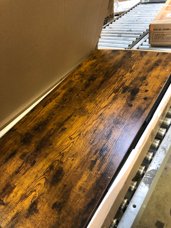 Photo 1 of Increased Depth Computer Desk, 47.24 * 23.6 Inch Dual Tier Office Desk with Shelves, Wooden Desk with Monitor Stand, Home Office Desk with Cloth Drawers, Rustic Brown 47.24*23.6 Inch Rustic Brown