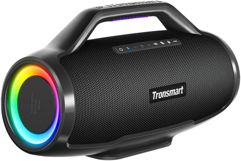 Photo 1 of Tronsmart Bang Max Portable Bluetooth Speaker, 130W Powerful Loud Speaker with Deep Bass, Party Sync, IPX6 Waterproof, 24H Playtime, Customized EQ & Light Show,Portable Speaker with Handle for Outdoor
