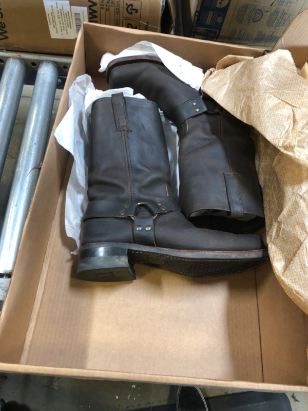 Photo 2 of Frye Harness 12R Boots for Men with Oiled-Leather Upper, Goodyear Welt Construction, Stacked Leather Heel, and Nickel Hardware – 12” Shaft Height 13 Gaucho (Crazy Horse Leather)