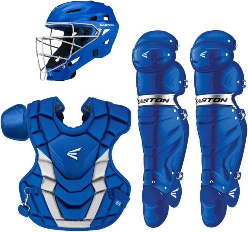 Photo 1 of Easton | GAMETIME Baseball Catcher's Equipment | Box Set | NOCSAE Approved | Youth/Intermediate/Adult | Multiple Colors Adult Red / Silver