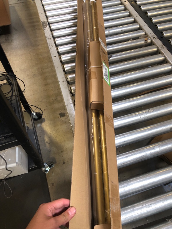 Photo 1 of 2 Pack Gold Curtain Rods for Windows 66 to 144 Inch(5.5-12ft),1 Inch Diameter Heavy Duty Curtain Rods,Cylindrical End Cap Curtain Rod,Modern Adjustable Drapery Rods,Window Curtains Rod 66-144",Gold 66-144"&2 pack Gold