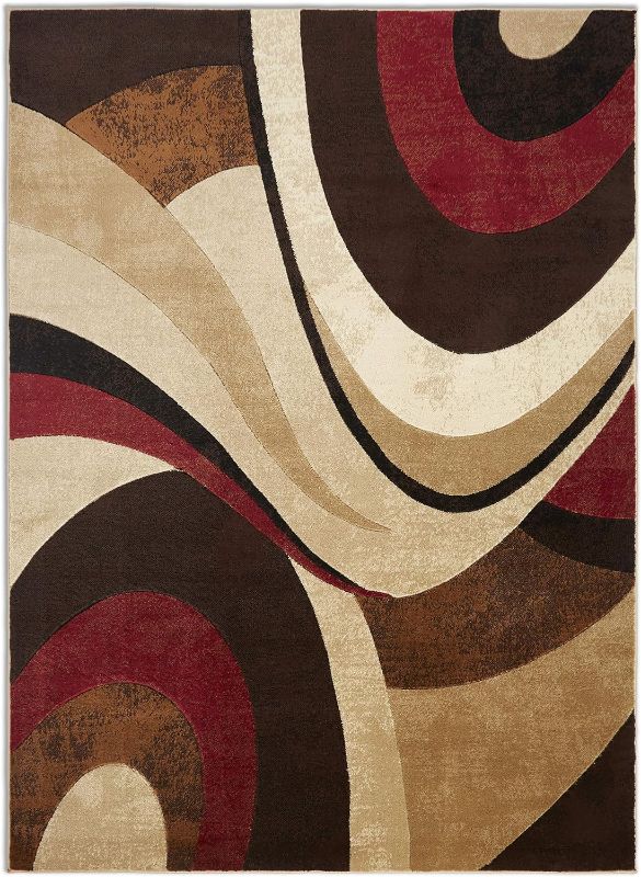 Photo 1 of Home Dynamix Tribeca Slade Modern Area Rug, Abstract Brown/Red 18.9"x31.5" 18.9" x 31.5" Rectangle Rectangular Brown/Red