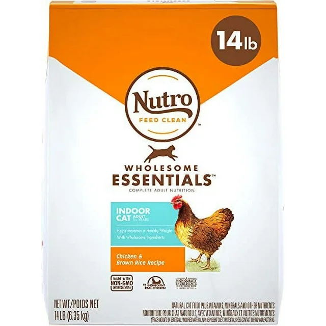 Photo 1 of Nutro Wholesome Essentials Chicken and Brown Rice Dry Cat Food, 14 lb Bag BEST BY 05/29/2024