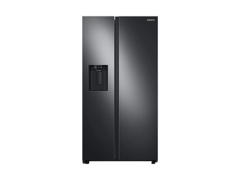 Photo 1 of 22 cu. ft. Counter Depth Side-by-Side Refrigerator in Black Stainless Steel
