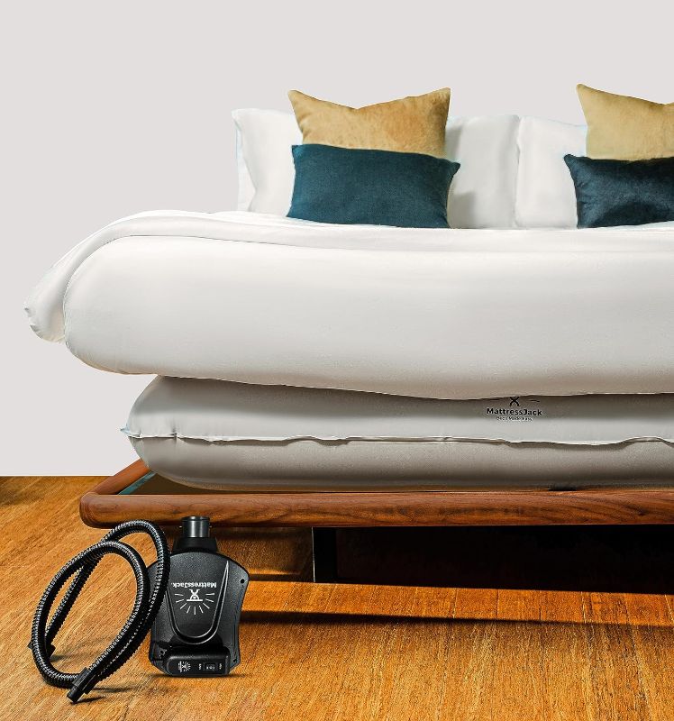 Photo 1 of Mattress Jack Mattress Elevator - Easy Use Lifter for Sheet Tucking & Bed Making - Ergonomic Mobility & Daily Living Aid for Elderly, with Inflatable Ring, Air Pump, & Controller, King King Basic