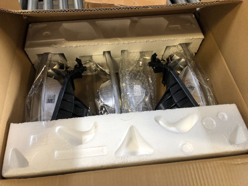 Photo 1 of AS Headlight Assembly Compatible with 1999-2002 Chevy Silverado 1500 2500/2000-2006 Suburban 1500HD 2500HD Tahoe Replacement Headlamp with Bumper Lights Chrome Housing Amber Reflector Clear Lens Chrome Housing Amber Reflector Clear Lens OE Replacement