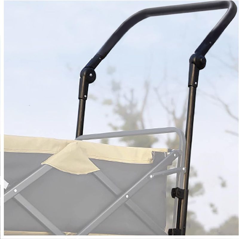 Photo 1 of Universal Folding Wagon Push Handle Attachment (19 7/8 Inch/50.5cm Outer Width and 18 3/4 Inch/47.5cm Inside Width)-Adjustable Push/Pull Bar for Garden Carts,Can be Fixed on 0.6in/1.5cm Square Tube
