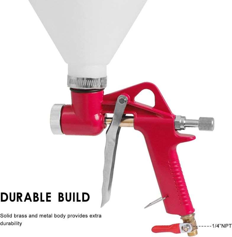 Photo 1 of Drywall Wall Painting Sprayer,1.5 Gallon Paint Texture Tool Air Hopper Spray Gun with 3 Nozzle(4.0mm/6.0mm/8.0mm) for Stucco Mud or Popcorn on Walls and Ceiling (Red)
