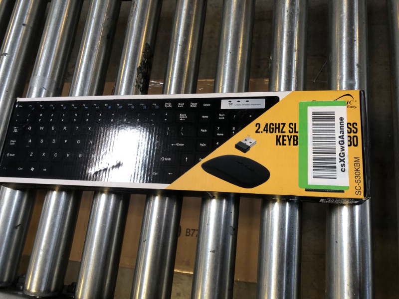 Photo 1 of Supersonic SC-530KBM Ultra Thin Wireless Keyboard/Mouse Combo, Comfortable Typing, 15° Tilted Angle, 104 Keys, Auto Sleep, 2.4G Wireless Dongle, 33FT Range, Compatible with Android, Windows and Mac