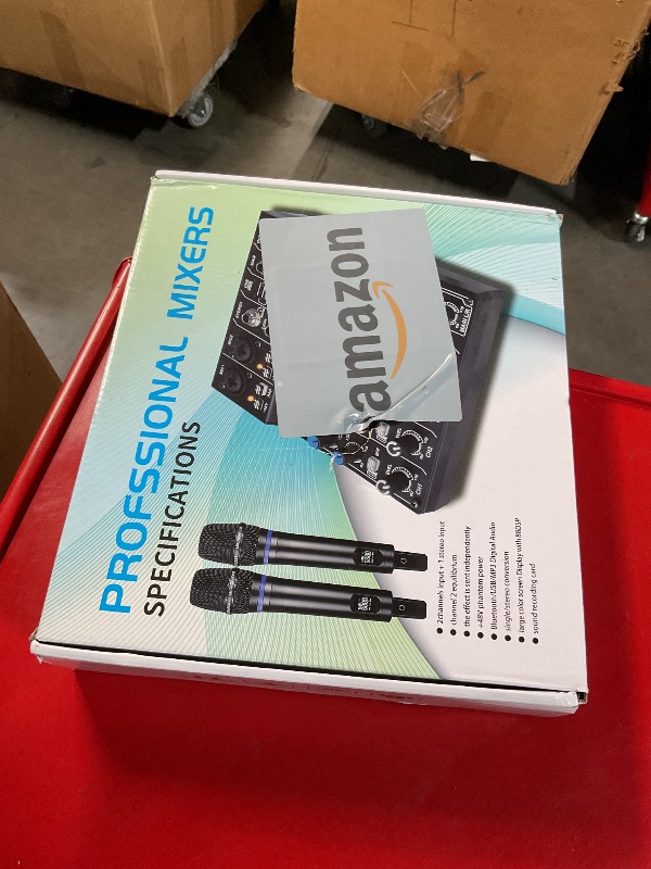 Photo 1 of Zenolix Audio Mixer, 4 Channel DJ Mixer with Dual Wireless Microphone, Sound Board Console MP3 Bluetooth Mixer Input 48V Phantom Power Stereo USB Interface DJ Mixing for Karaoke PC Studio Recording