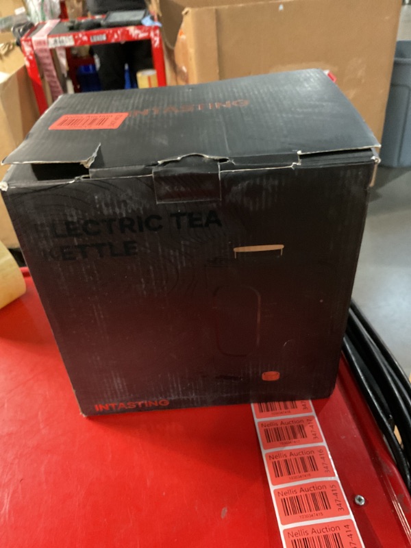 Photo 1 of Electric Tea Kettle, INTASTING Glass Electric Kettle with tea Infuser and Precise knob temperature control, 1200W Fast Heating, BPA-Free, Easy to Clean, for Tea and coffee, Dark Grey