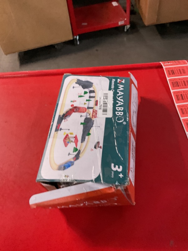 Photo 1 of Toy Train Set Remote Control Locomotive Train, Motorized Train for Wooden Track, Electric Train and Tunnel with Sound & Lighting Effect, Magnetic Trains Compatible with Thomas, Brio, Chuggington