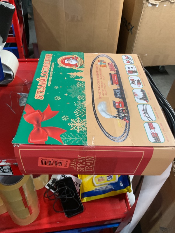 Photo 1 of BainGesk Train Set, Christmas Train Set with Steam, Light and Sounds, Electric Train Toy for Boys & Girls, Christmas Train Set for Under The Tree, Gifts for 3 4 5 6 7 8 Year Old Kids
