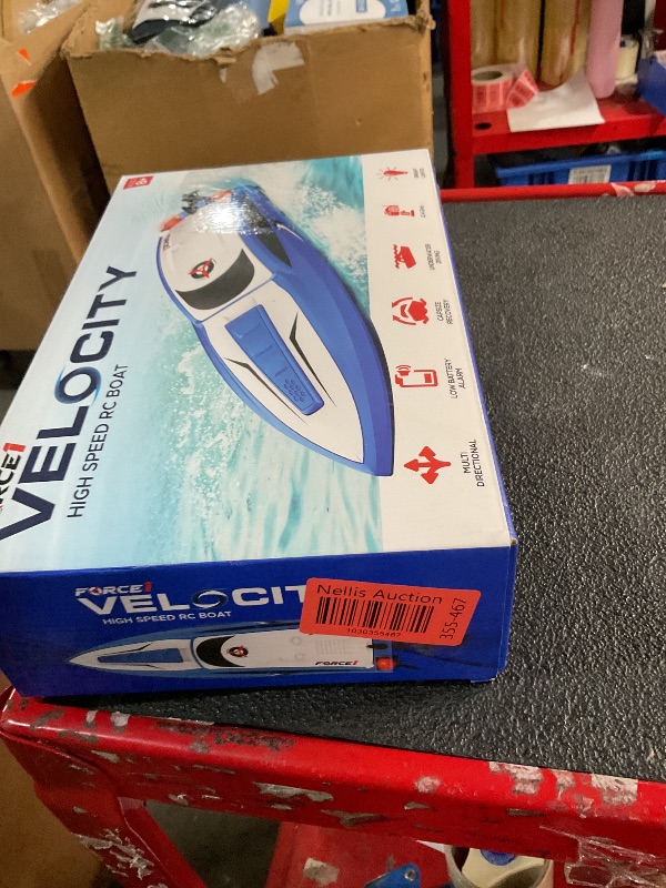 Photo 2 of **NONREFUNDABLE**FOR PARTS OR REPAIR**SEE NOTES**
Force1 Velocity H102 RC Boat - Remote Control Boat for Pools and Lakes, Fast RC Boats for Adults and Kids with 20+ mph Speed Boat, 4 channel 2.4GHZ Remote Control, and Rechargeable Boat Battery (Blue)