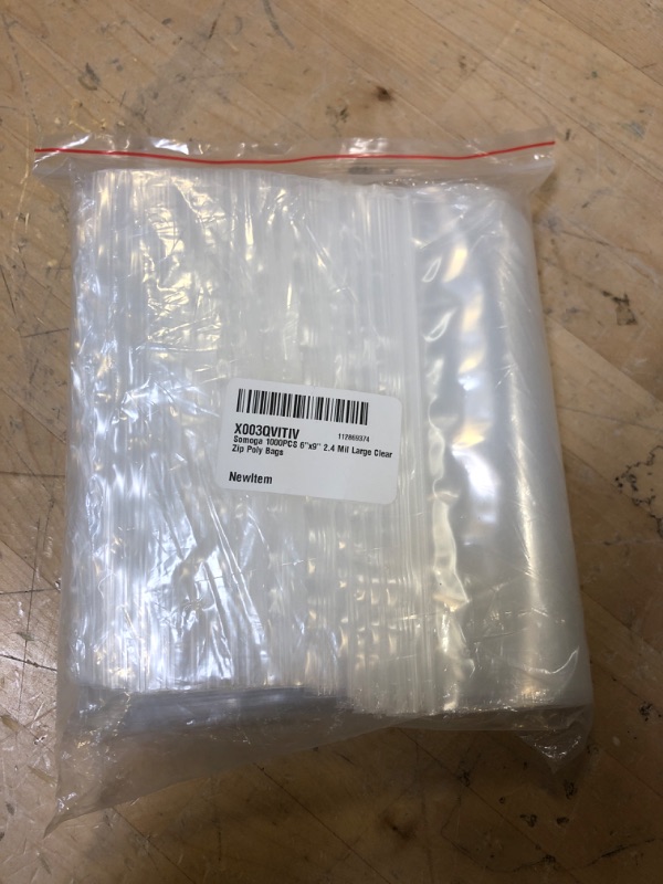 Photo 1 of 1000 PCS CLEAR ZIP POLY BAGS 