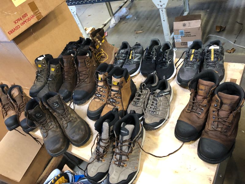 Photo 1 of BUNDLE OF MENS WORK BOOTS/SNEAKERS 
USED 
VARIOUS SIZES 