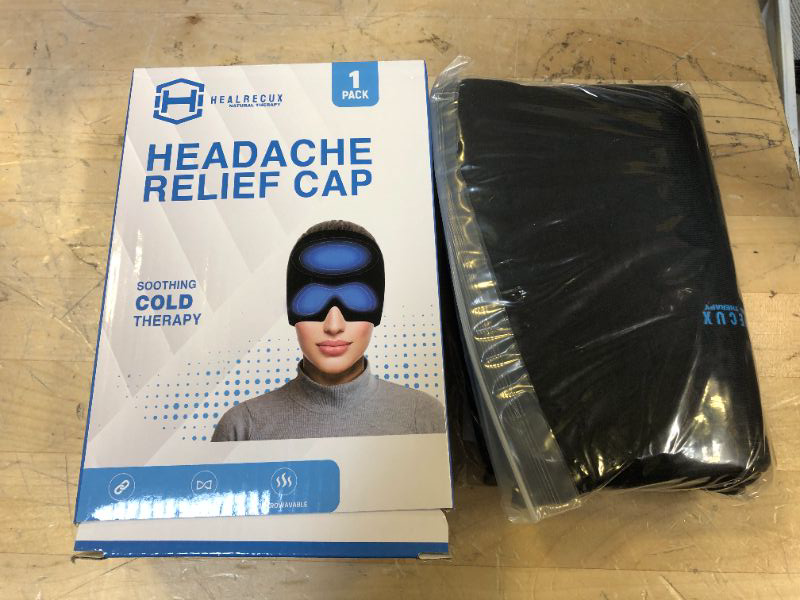 Photo 2 of Healrecux Headache Relief Hat for Migraine Cap, Upgraded Odorless Migraine Ice Head Wrap Cold and Hot Therapy,Comfortable Migraine Relief Cap for Men Women,Puffy Eyes,Sinus & Stress,Tension Relief
