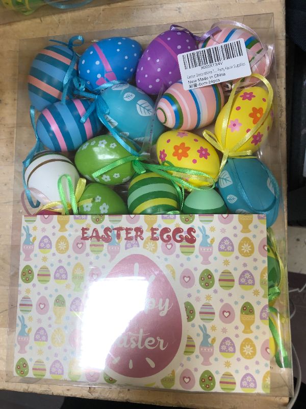Photo 2 of Easter Decorations Tree Ornaments 24 pcs 2.36in Multicolored Hanging Plastic Easter Eggs Easter Decorations for The Home Easter Spring Holiday Party Favor Supplies 24 2.54 in