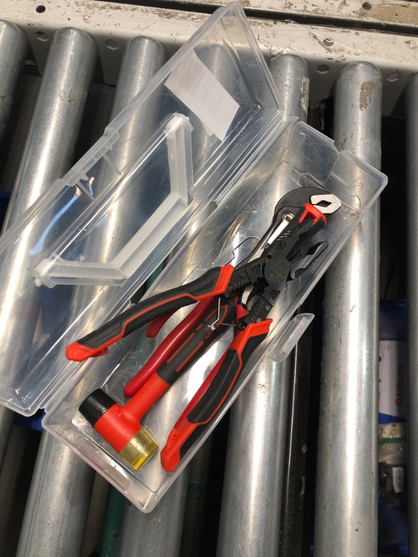 Photo 2 of 8-Piece Tool Set with Case Including 10” Groove Joint Pliers, 8.3” Long Nose, 8.3” Linesman, 7.5” Diagonal, 6” Flush Cutter, 5” Long Nose, 5” 170 Cutter, 25mm Rubber Mallet for DIY & Home Use