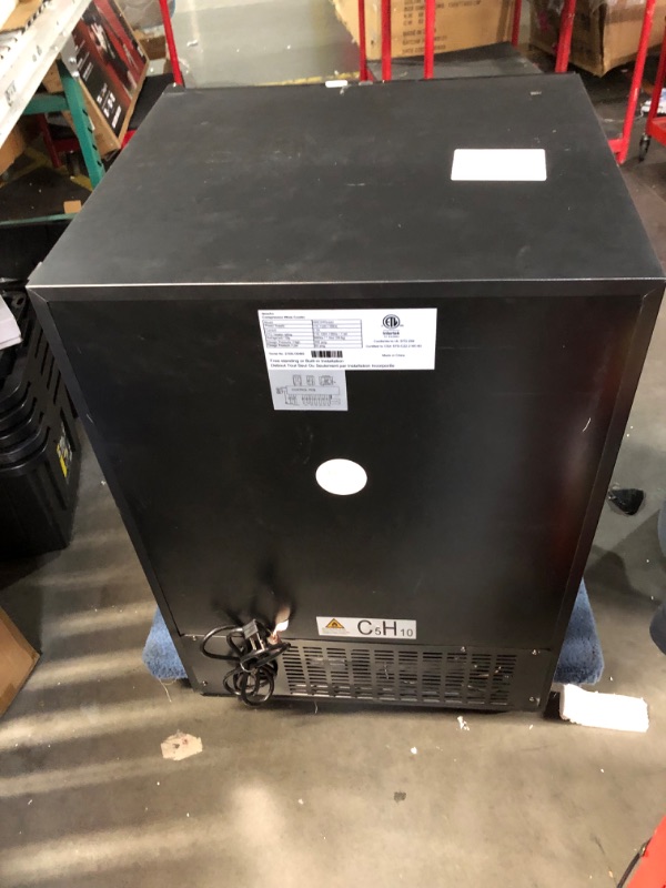 Photo 8 of ***USED - DAMAGED - COVERED IN DENTS - POWERS ON - UNABLE TO TEST FURTHER - NO PACKAGING - PARTS LIKELY MISSING***
NewAir 24" Wine Cooler, 46 Bottle Dual Zone Wine Refrigerator, Built-in Small Wine Fridge, Black Stainless Steel Mini Fridge with Reversible