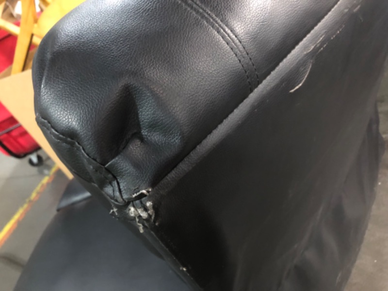 Photo 1 of ***NONREFUNDABLE - THIS SALE FINAL - SEE COMMENTS***
 Black Faux Leather Corner Armless Chair