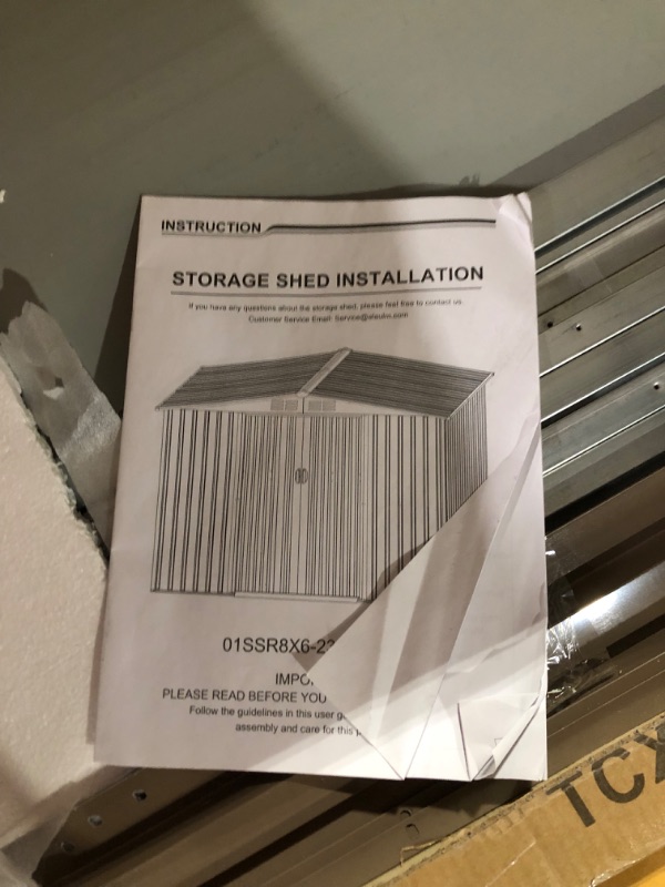 Photo 5 of ***NONREFUNDABLE - INCOMPLETE - SEE COMMENTS***
Kurapika 8 x 6FT Outdoor Storage Shed Waterproof, Large Garden Tool Shed with Air Vents and Lockable Sliding Door, Shed Storage House, Metal Shed Outdoor Storage for Garden, Patio, Backyard, Lawn